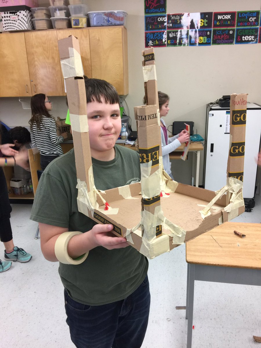 THutchinson's tweet photo. Working on our cardboard arcade games as a culminating task for structures! #MakerSpace #MakeItGrand #WorkingVeryHard #ButStillChatty @GEDSB https://t.co/CwkXPGgUbX