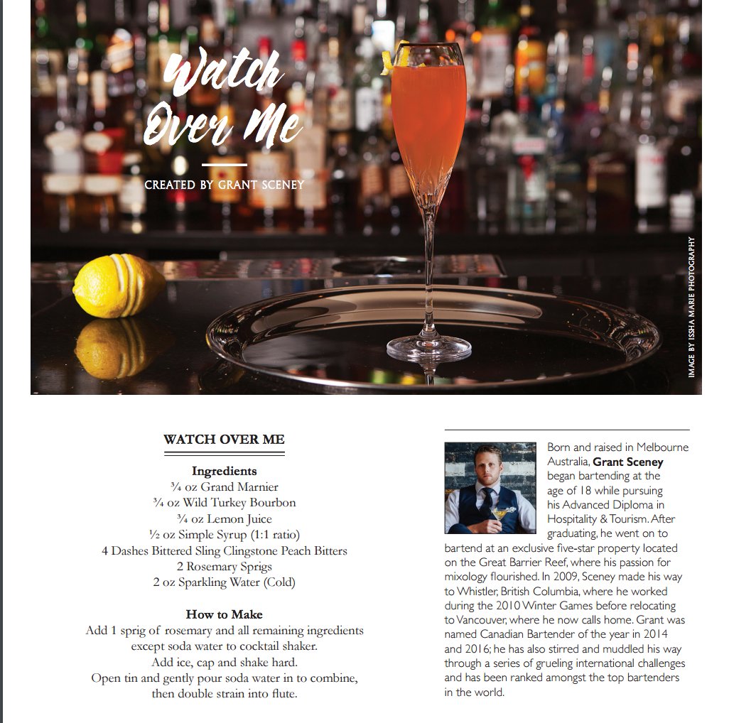 Vancouver's <a href="/GrantSceney/">Grant Sceney</a> presents his "Watch Over Me" cocktail inspired by Grand Marnier &amp; Bittered Sling Bitters. Recipe: 📸 #LeGrandSling