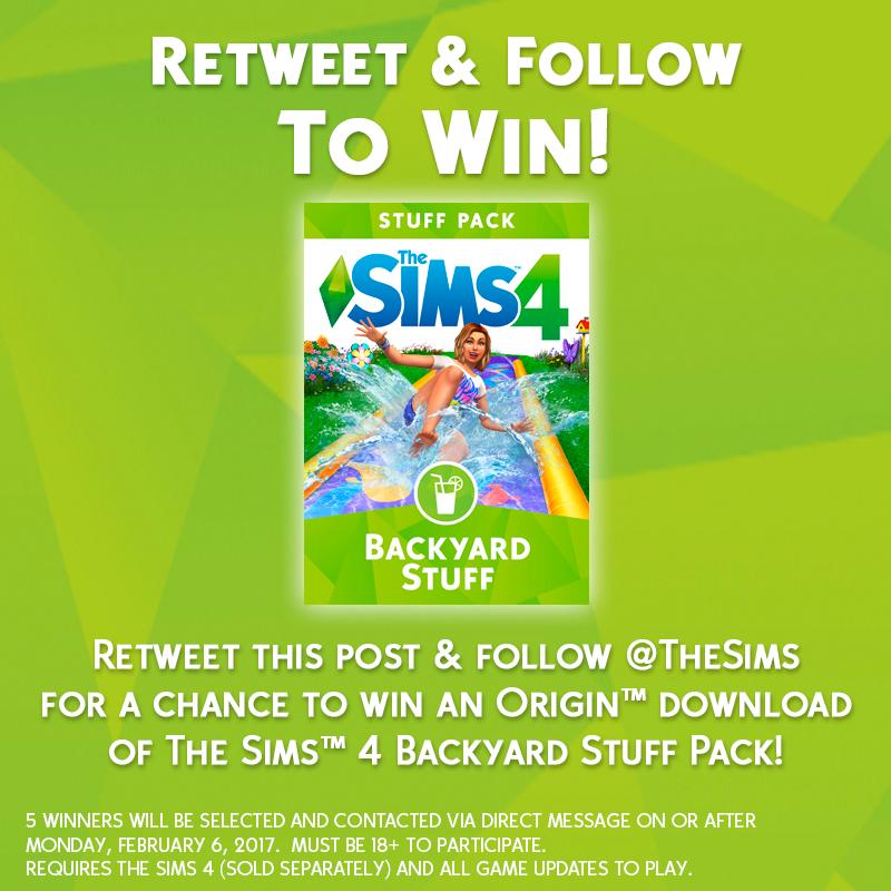 TheSims's tweet image. We&apos;re back with more #TheSimsAnniversaryGiveaway! Today it&apos;s The Sims 4 Backyard Stuff Pack, just RT &amp;amp; Follow for a chance to win.