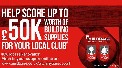 Help us win 50k of building supplies for the ground. Vote for Newport Pagnell Town FC on the drop down list. 
buildbase.co.uk/pitch-in-your-… …