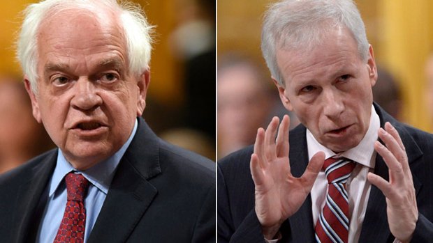 CBCPolitics's tweet photo. Live: Stephane Dion speaking now about defending rights, as he and John McCallum bid farewell to the Commons https://t.co/5G3csXcrLi #hw https://t.co/Ld0YIxRO05