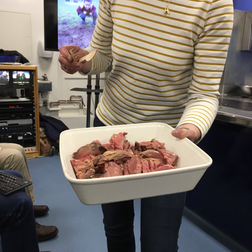 TalkingGrass's tweet photo. And here is @PastureForLife Simon Cutters 8 year old ewe - tasted completely delicious. #MuttonWorkshop https://t.co/QwKsoP8Yuz