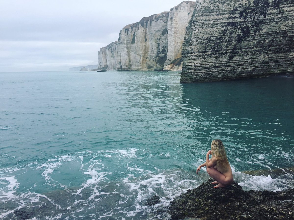 Behind the scenes working on <a href="/anouskabeckwith/">Anouska Beckwith</a> 's new series, "War in Heaven," at the Cliffs of Etretat in Normandy 🐚🌊 just a bit chilly!