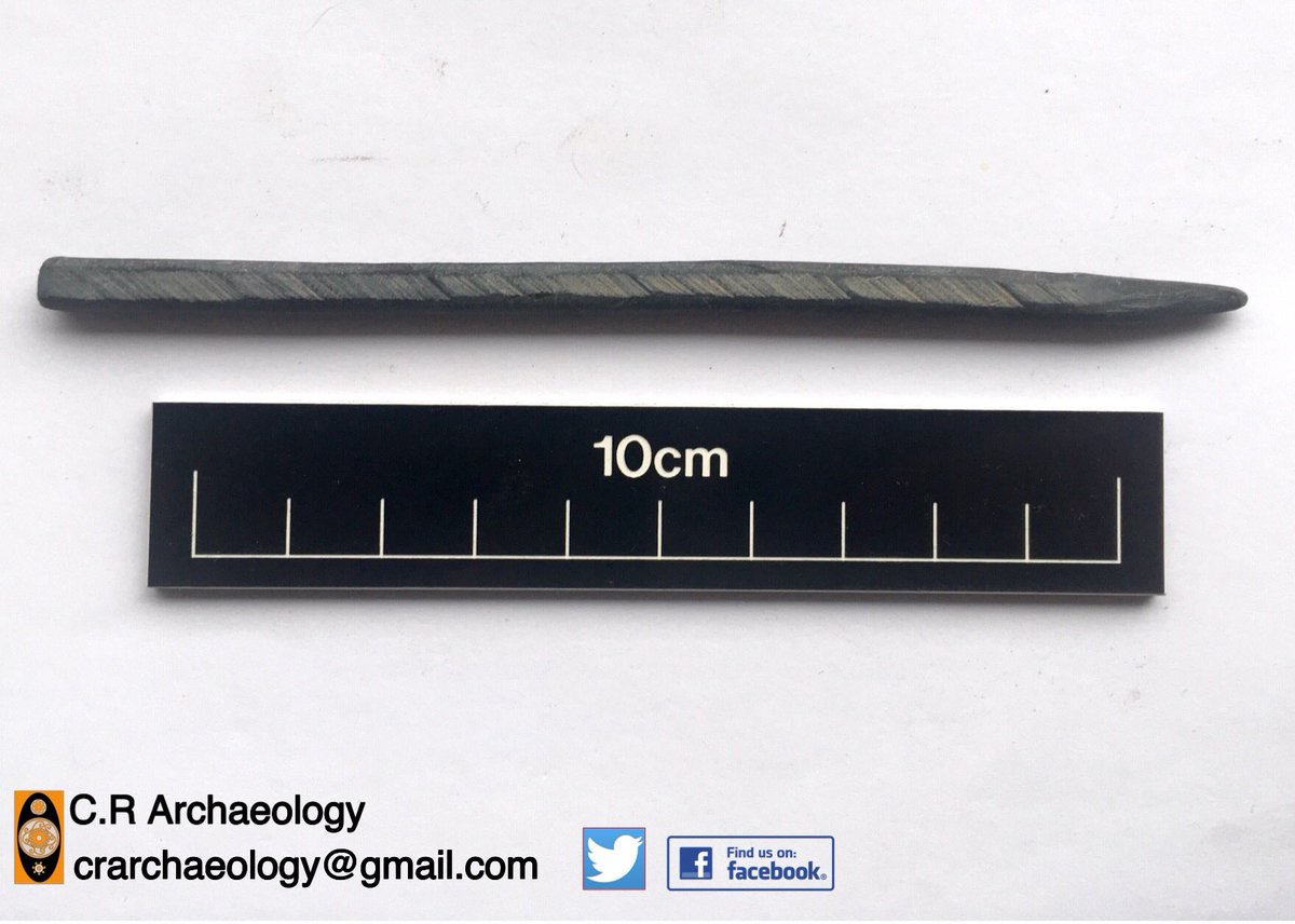 CRArchaeology's tweet photo. A #Victorian slate stylus from excavations part of improvements to the visitor centre@CricciethCastle @cadwcymru @ErinHillforts @cadwwales https://t.co/i3P4XZa4rj