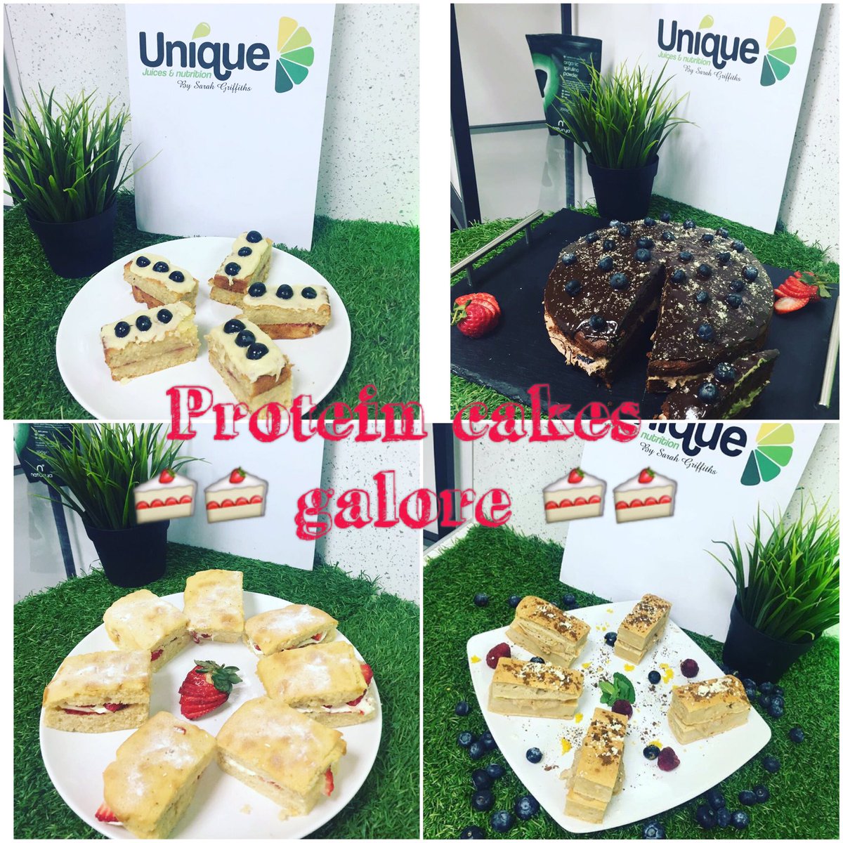 Unique_JN's tweet photo. Lots of yummy protein cakes available from our Eaton road shop and also our @dwsportsfitness site in St. Helens 😋🍰 from tomorrow 🍰🍰 #cake 🍰🍰 https://t.co/ZpLZZI5Yjy