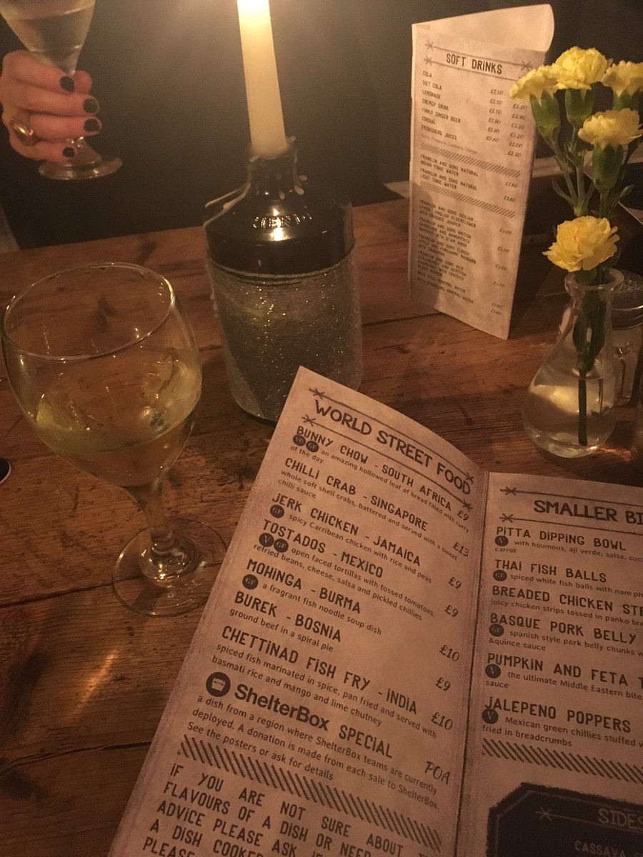 LucyAHolden's tweet photo. Epic evening tasting the food from @SonderTruro's new menu! Great to see the @ShelterBox special has been added too - thanks guys 👍 https://t.co/neR5WzasED