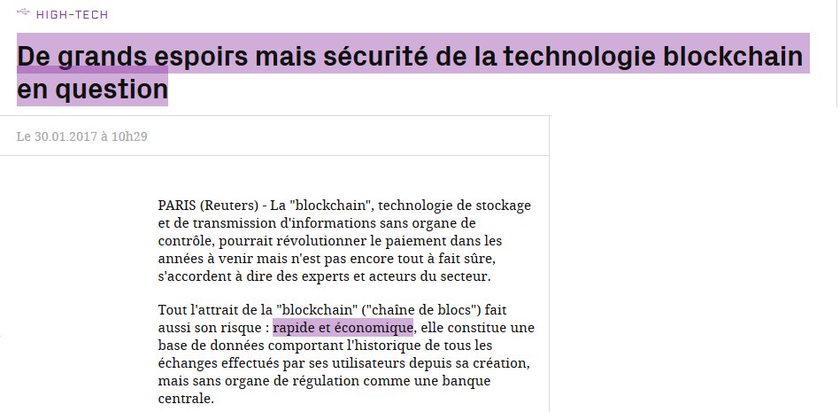 blockchainbd's tweet photo. BULLSHIT BIEN D'AUJOURD'HUI : Selon Sciences&amp;Avenir la blockchain est rapide et économique mais pas assez sécurisée.
https://t.co/5lnkIdWfxI https://t.co/arw5ExIgnZ