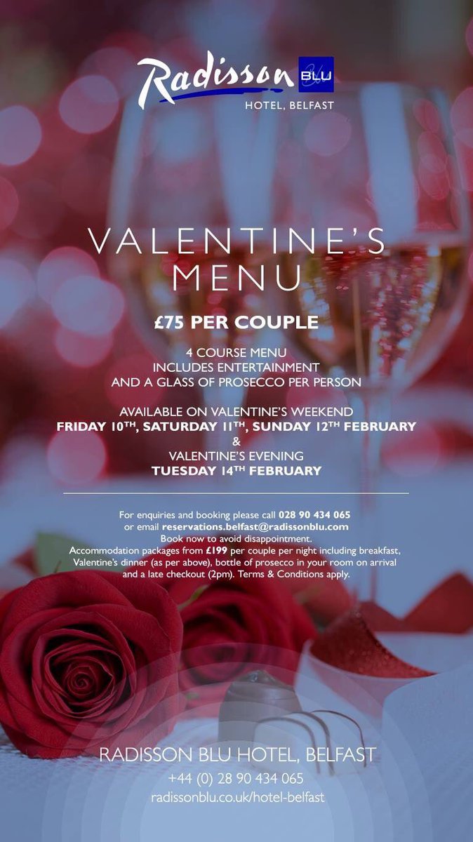 RadissonBelfast's tweet photo. We have limited space left so book now! @TheGasworks_ ❤ #radissonblu #radissonblubelfast #ValentineSpecialOffer #lovebelfast https://t.co/KFuLnTyslM