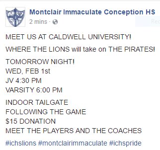 ICHSMontclair's tweet photo. ICHS Lions take on SHP Pirates tomorrow! #ichslions #ichspride #basketball #montclairnj #MontclairImmaculate https://t.co/SCH9JU0MiZ