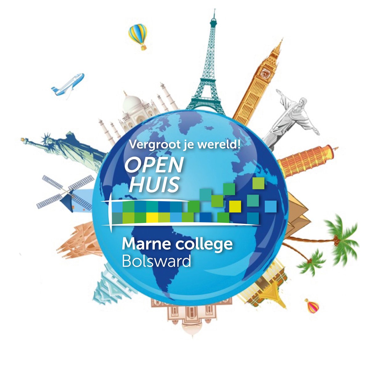 Woensdag 1 februari, OPEN HUIS Marne college van 15.00 tot 20.00 uur... Ga op ontdekkingsreis door onze school en vergroot je wereld!