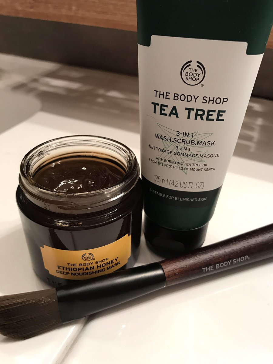 SandrineAhn's tweet photo. @TheBodyShopFR #skinbeautified with #ethiopianhoney #deepnurishingmask #teatreemask sweet #nightroutine ❤️ ! thank you #thebodyshop 😊 https://t.co/nM7Qf06gWQ