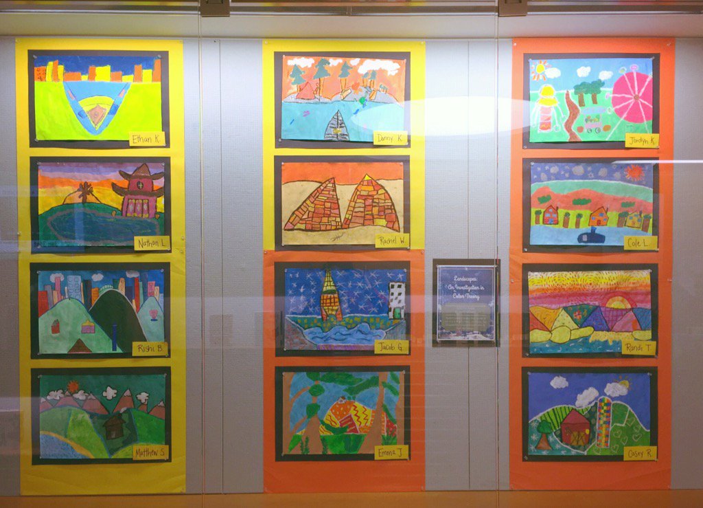 Check out some of the amazing work by 4th graders on display at the Deerfield Public Library! #engage109 #sp109