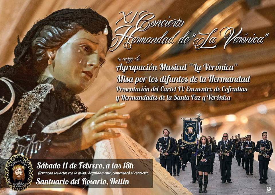 También el 11 de febrero la A.M. La Veronica  realizará el XI concierto Hermandad de La Verónica en el Santuario del Rosario a las 18.00 h.