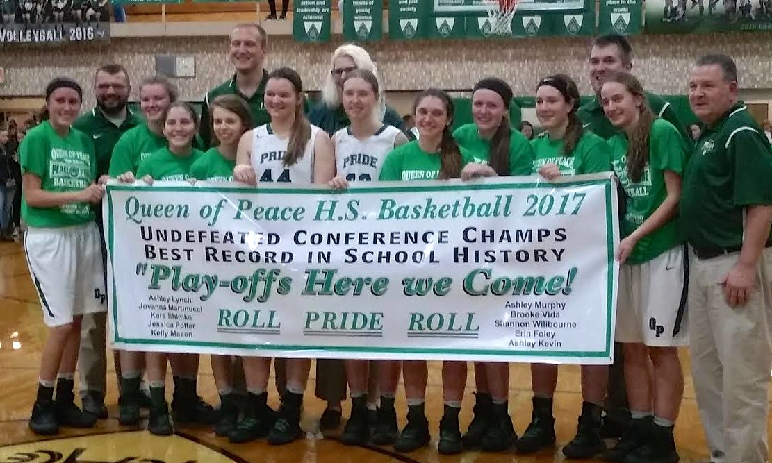Tim_OBrien10's tweet photo. With shocking news of school closing, Queen of Peace hoops focuses on closing historic season strong. https://t.co/cG7i1rXH1S https://t.co/ilFpI9N8nZ