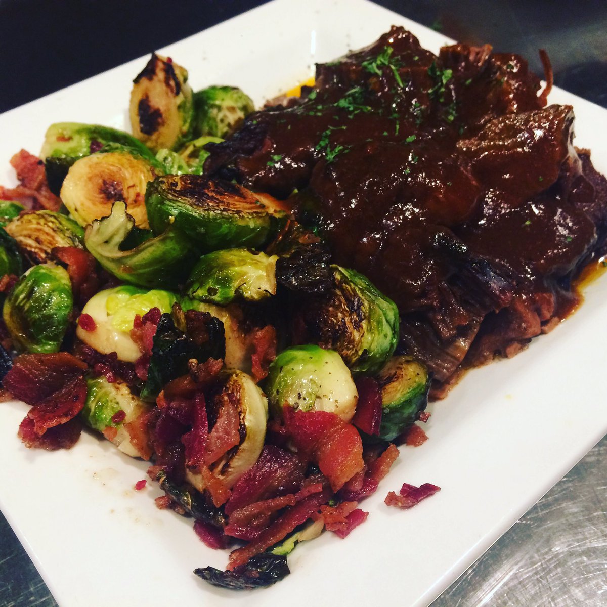 RockstoneDT's tweet photo. #devourindy - wood roasted Brisket &amp; fresh sautéed  Brussel Sprouts... we are more than just great pizza! https://t.co/jy4FsODoXp