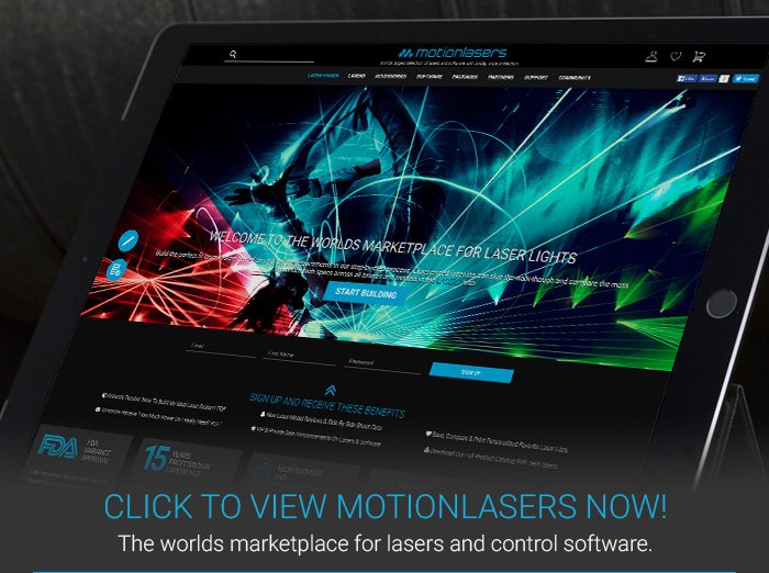 MotionLoops's tweet image. MotionLasers.com official launches today! The world&apos;s marketplace for full color laser lights and software. Compare over 100 models!