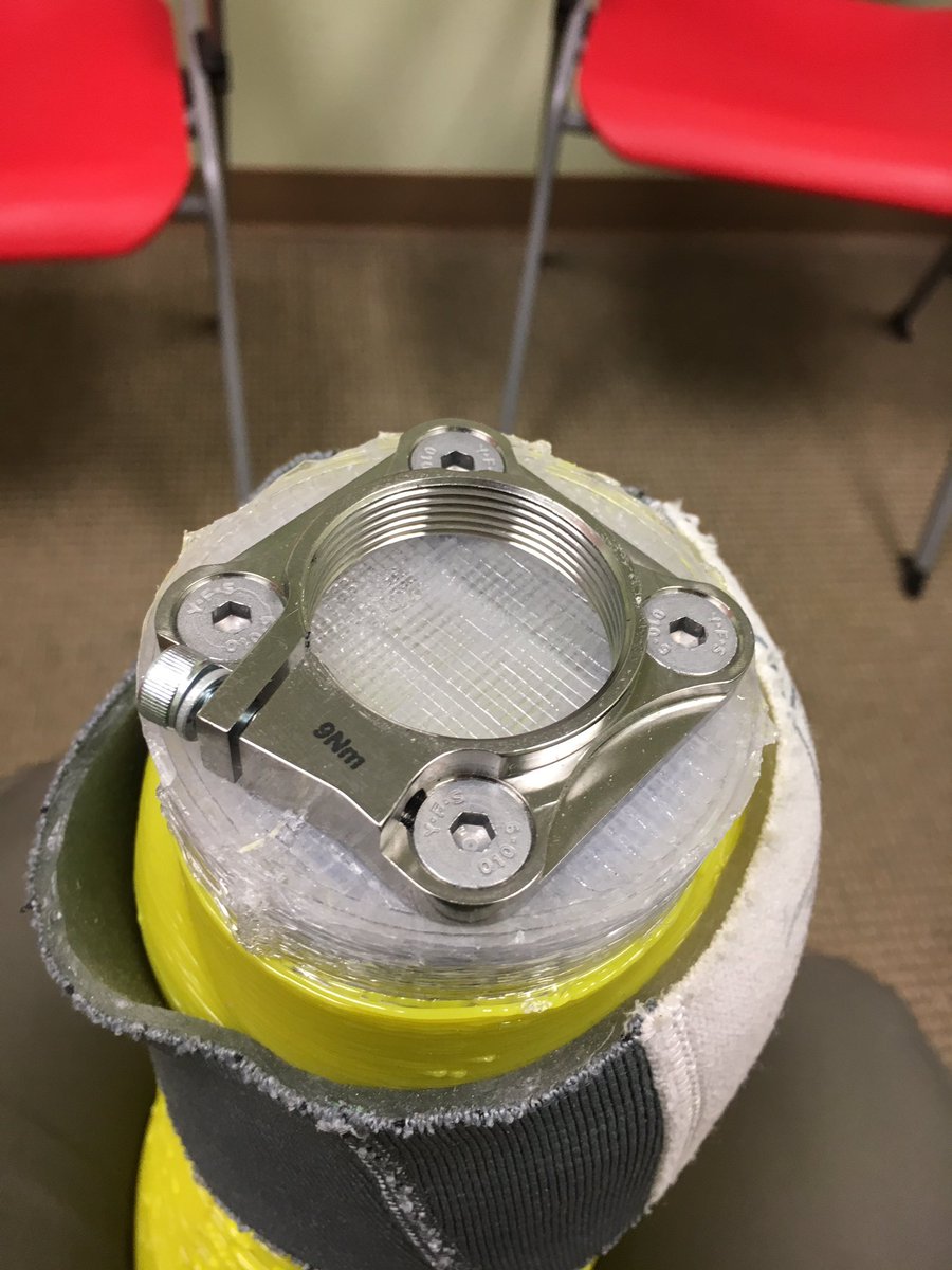 lifenabled's tweet photo. @ossurproducts Knee and seal-in liner on @rushfoot on a 3D printed socket! #prosthetics #definitive #noadhesive #nofiberglasscasttape https://t.co/ZCFlyde1jQ