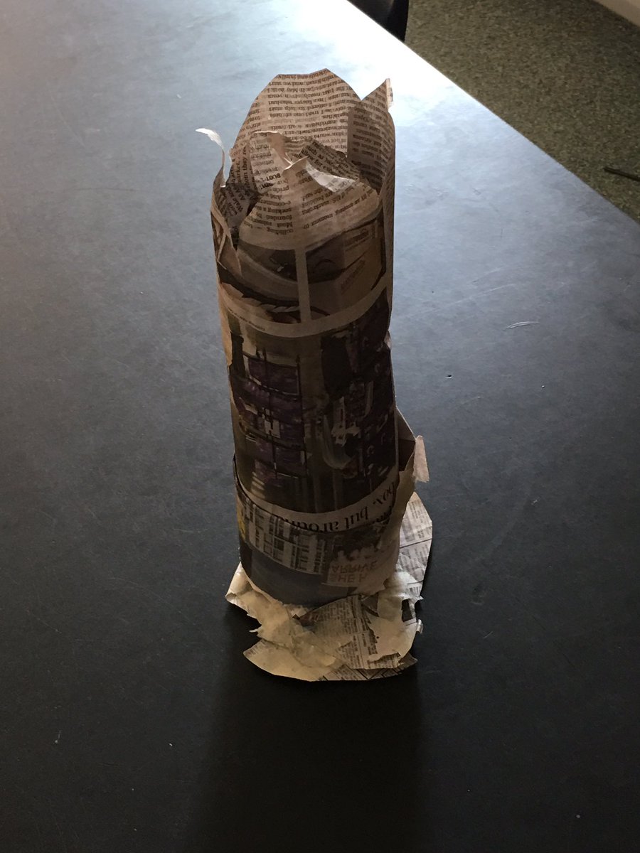 STEAM_HillDW's tweet photo. Mrs G.'s 5th graders attack newspaper tower challenge with limited supplies and time. #CameronESSTEAM #funtimes https://t.co/tmfScURbpk