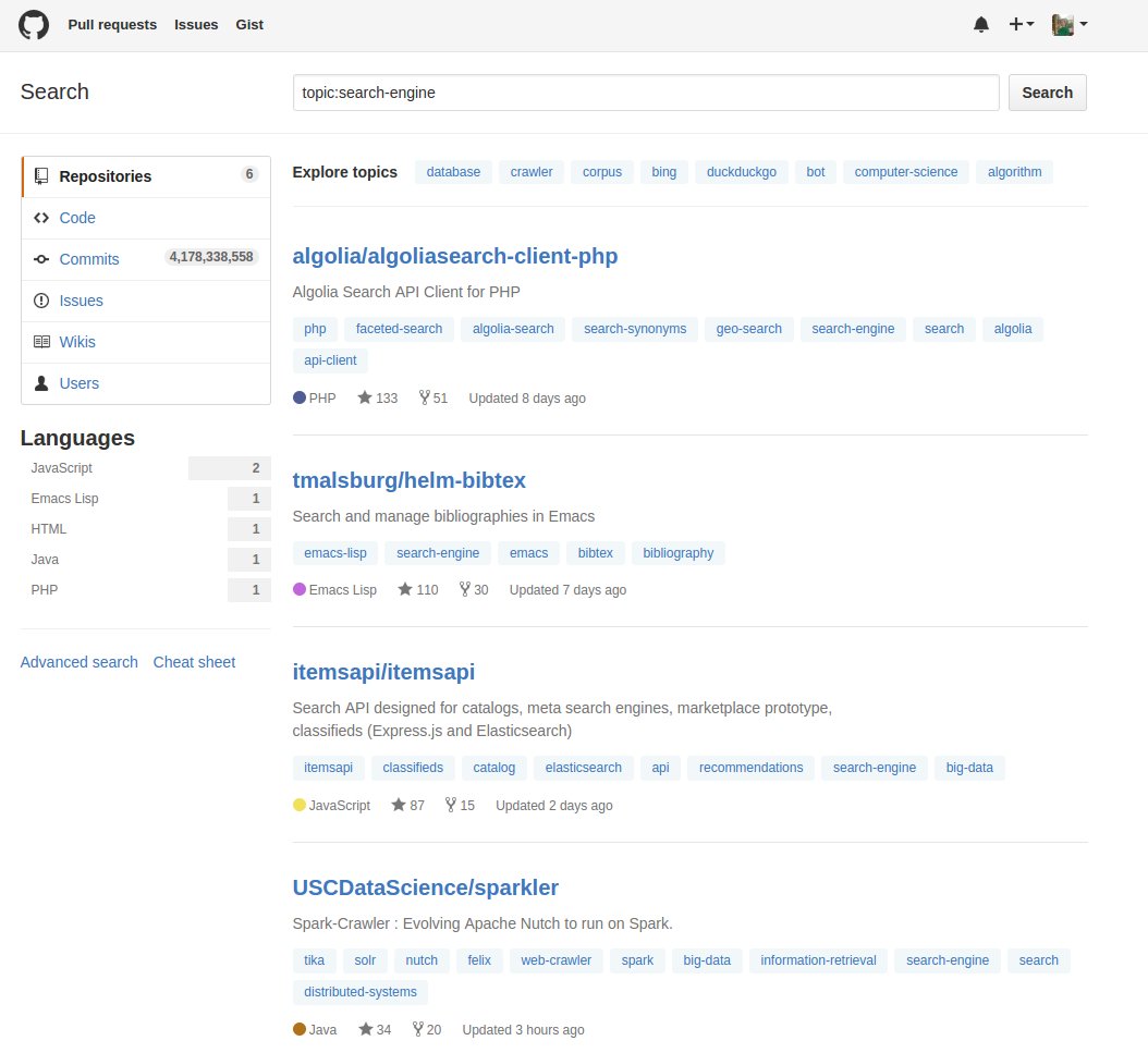 itemsapi's tweet image. Github has introduced topics so now it will be easier to discover new repositories