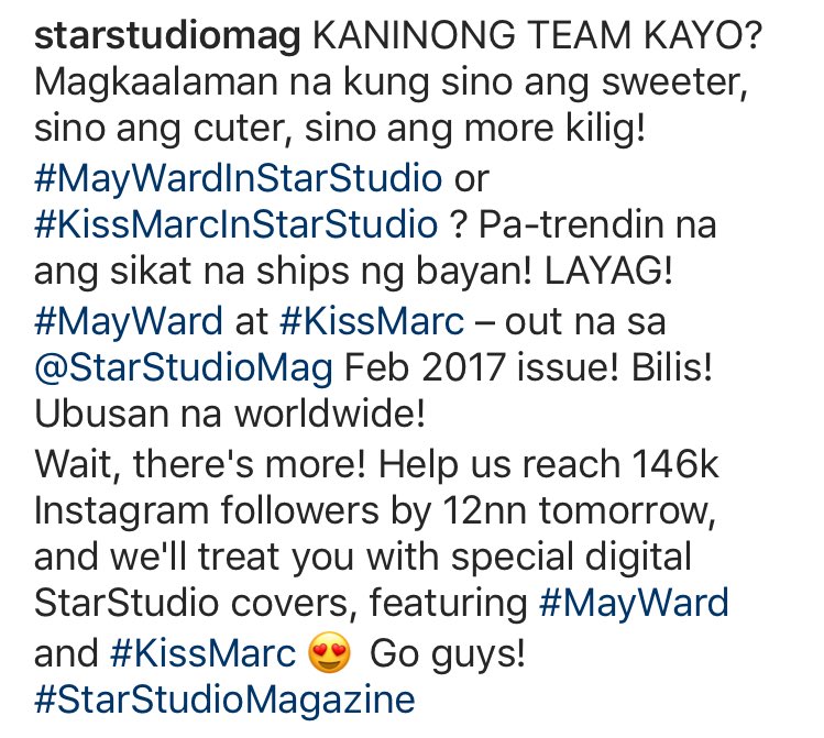 MayWardDemigods's tweet photo. 🚨Team MayWard🚨

Please follow StarStudio IG for a MayWard surprise!

Deadline 12PM for 146k goal --> https://t.co/O6eCig8pI0

Salamat po♥️ https://t.co/8UcHS4vZ6y
