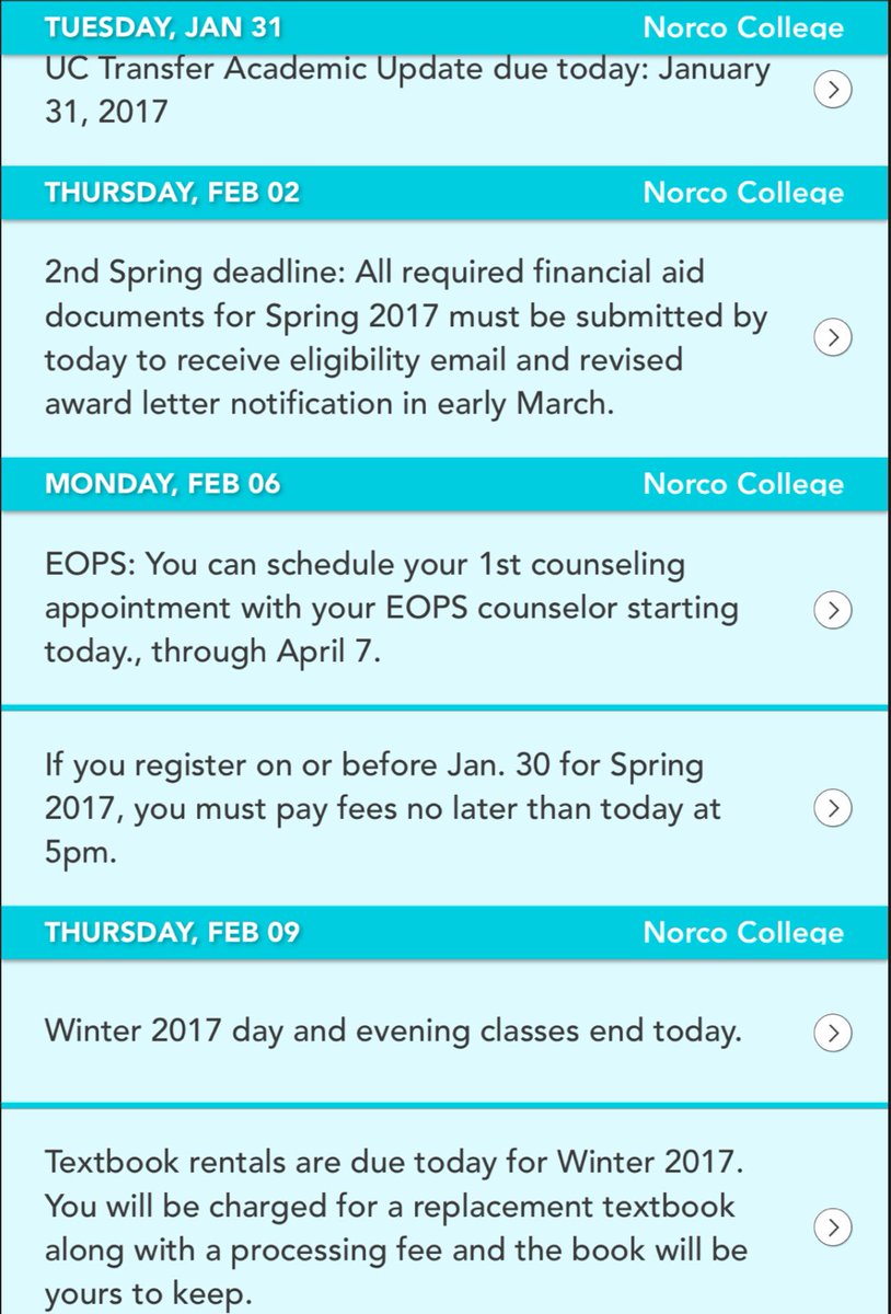 NorcoCollege's tweet photo. Reminders brought to you by #NorcoCollege and #GradGuru. https://t.co/rhcGEcQ2qc