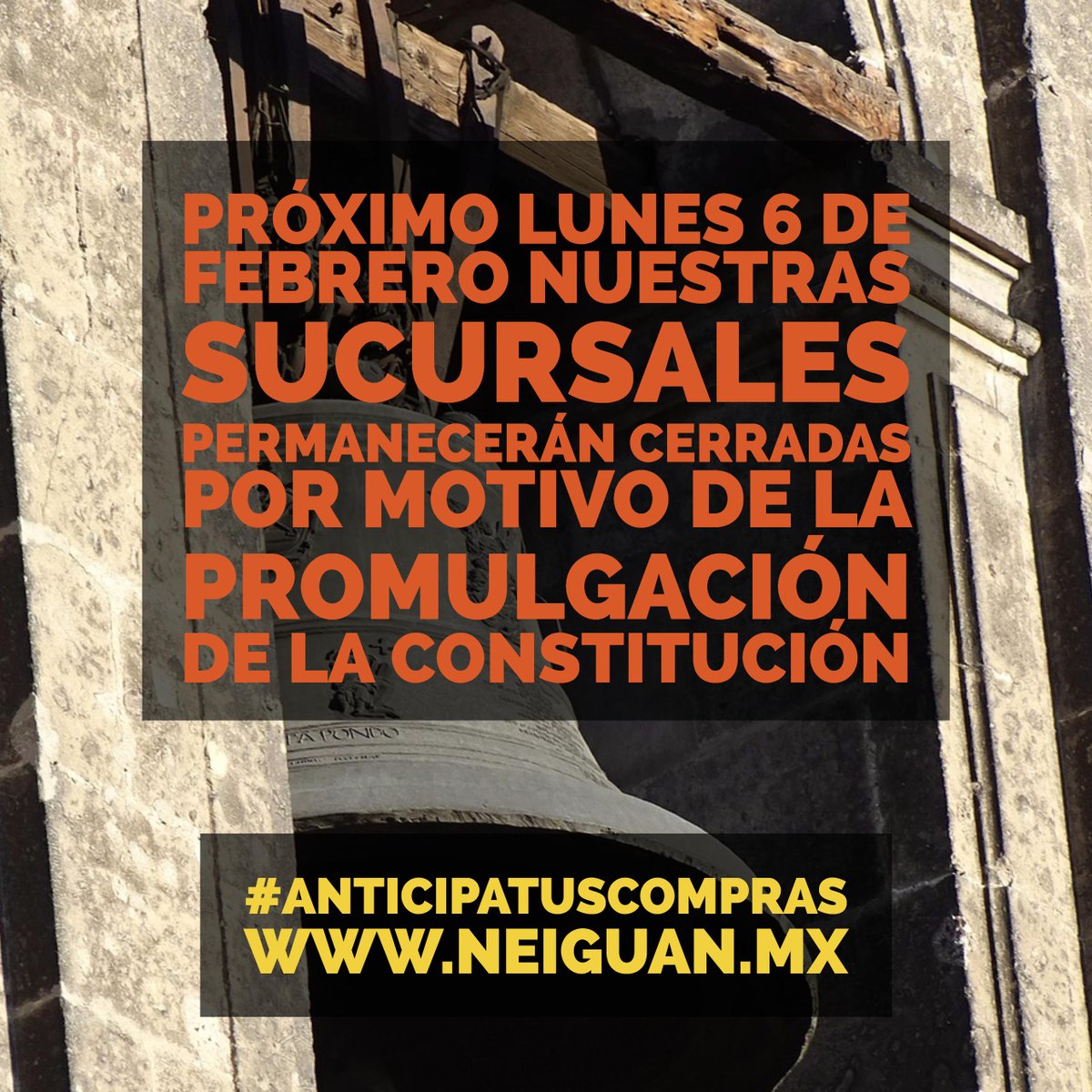 clinica_neiguan's tweet photo. #AVISO Anticipa tus compras ya que próximo LUNES 6 DE FEBRERO no abrimos. #Neiguan https://t.co/8a9sAamEF2 https://t.co/6JgLSP4o7m
