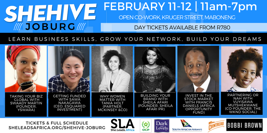 SheLeadsAfrica's tweet photo. Who's coming to #SheHiveJoburg to learn from these amazing speakers? Tickets: https://t.co/BxbKh0MVy6 https://t.co/9GHMbve6Te
