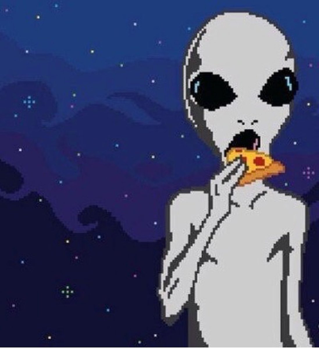 Belkide dünyaya bir uzaylı gelip pizzanın tadına bakmıştır ve çok beğenmiştir 💁🏼