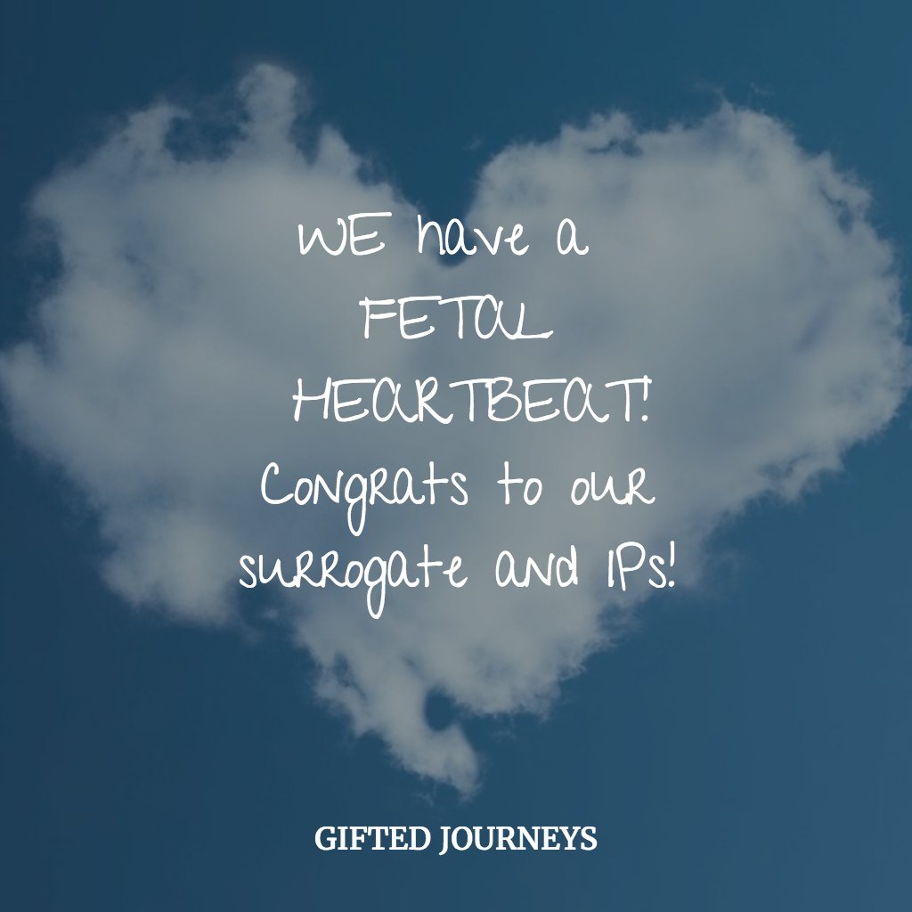GiftedJourneys2's tweet photo. WE have a FETAL HEARTBEAT! Congrats to our surrogate and IPs! https://t.co/lcSZdG0bjz