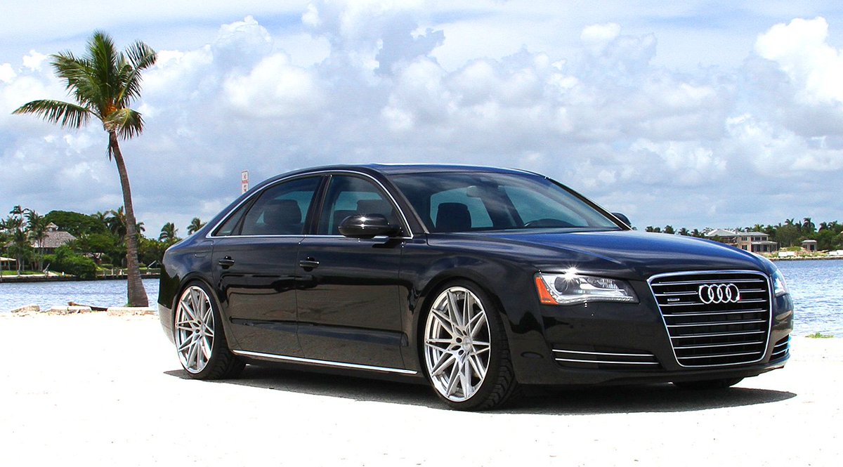 CaninoDesign's tweet photo. Audi A8 in the Miami sun on 2-piece Canino forged CD10s #canino #caninodesign #audia8 #audi #mathesonhammockpark https://t.co/e81v8wz99j