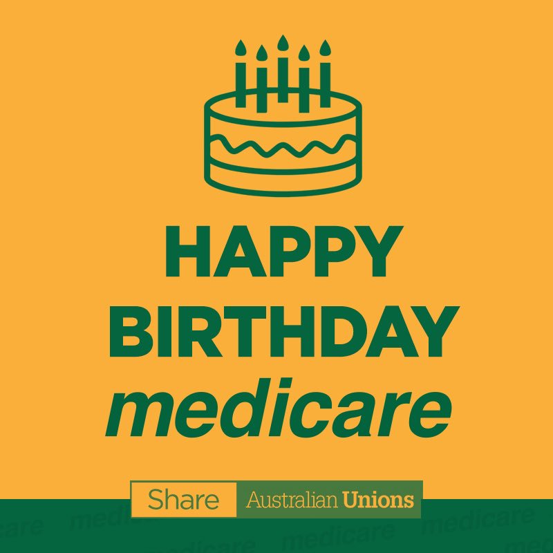 unionsaustralia's tweet photo. Unions brought #Medicare into the world 33 years ago today. We fought Howard, Abbott and now Turnbull to protect it. We'll never stop. ❤️🎉🇦🇺 https://t.co/yDeZopDebL