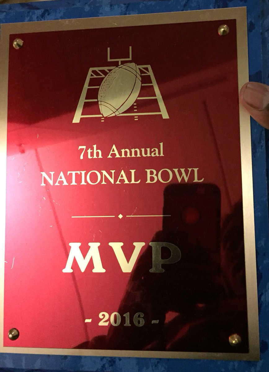 mikeblackmichae's tweet photo. #nationalbowlgame MVP  a remarkable moment #blaket https://t.co/7TP4aA5wXs