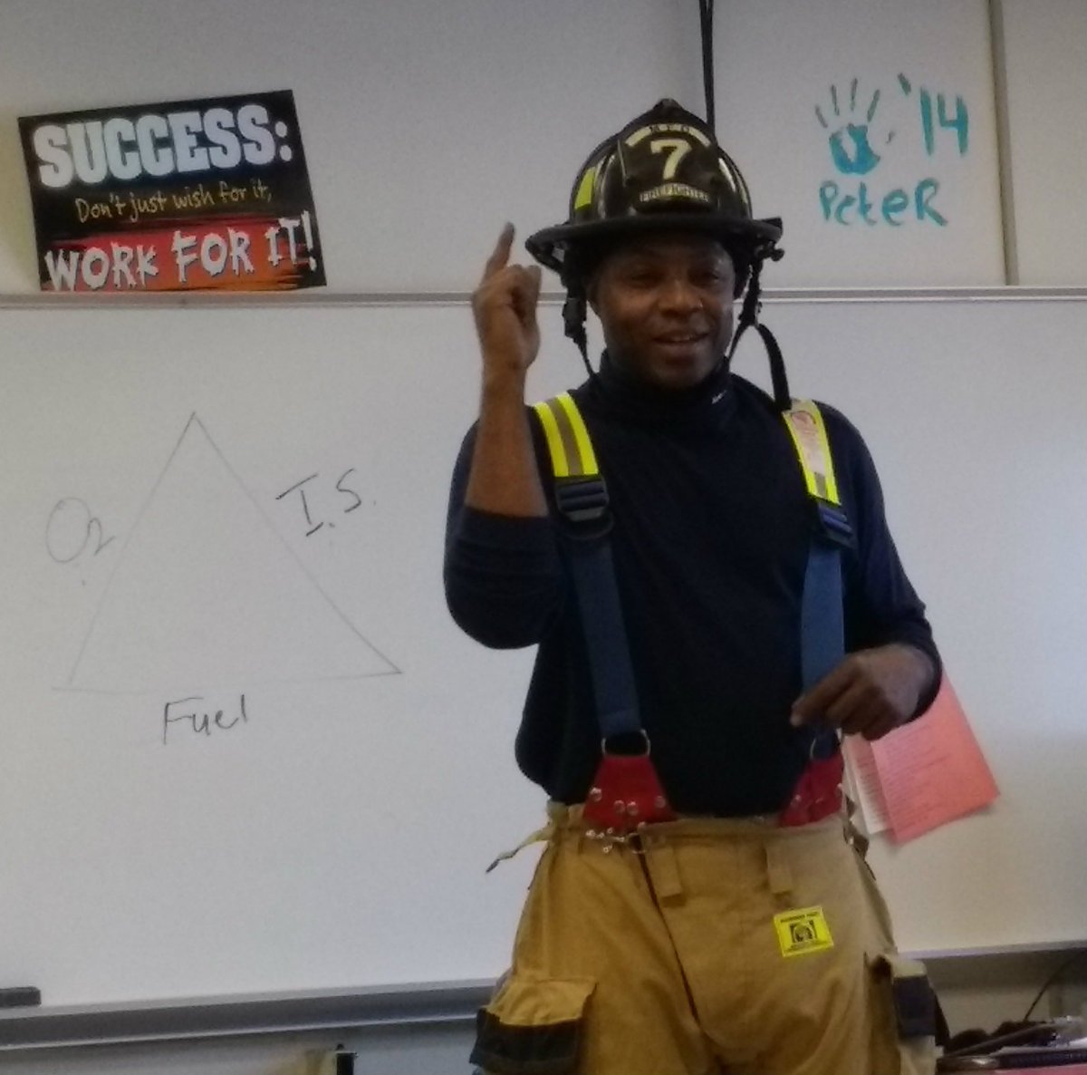 PPAPride's tweet photo. Coach Hodge has been teaching us about Firefighting. #ppapride https://t.co/uf0HETmZdd