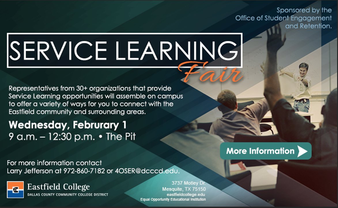 ByJamesHartley's tweet photo. Students will have an opportunity to get involved in #servicelearning tomorrow @EFCOnline #servicelearningfair @TheEtCetera https://t.co/3Lu1BXsJ58