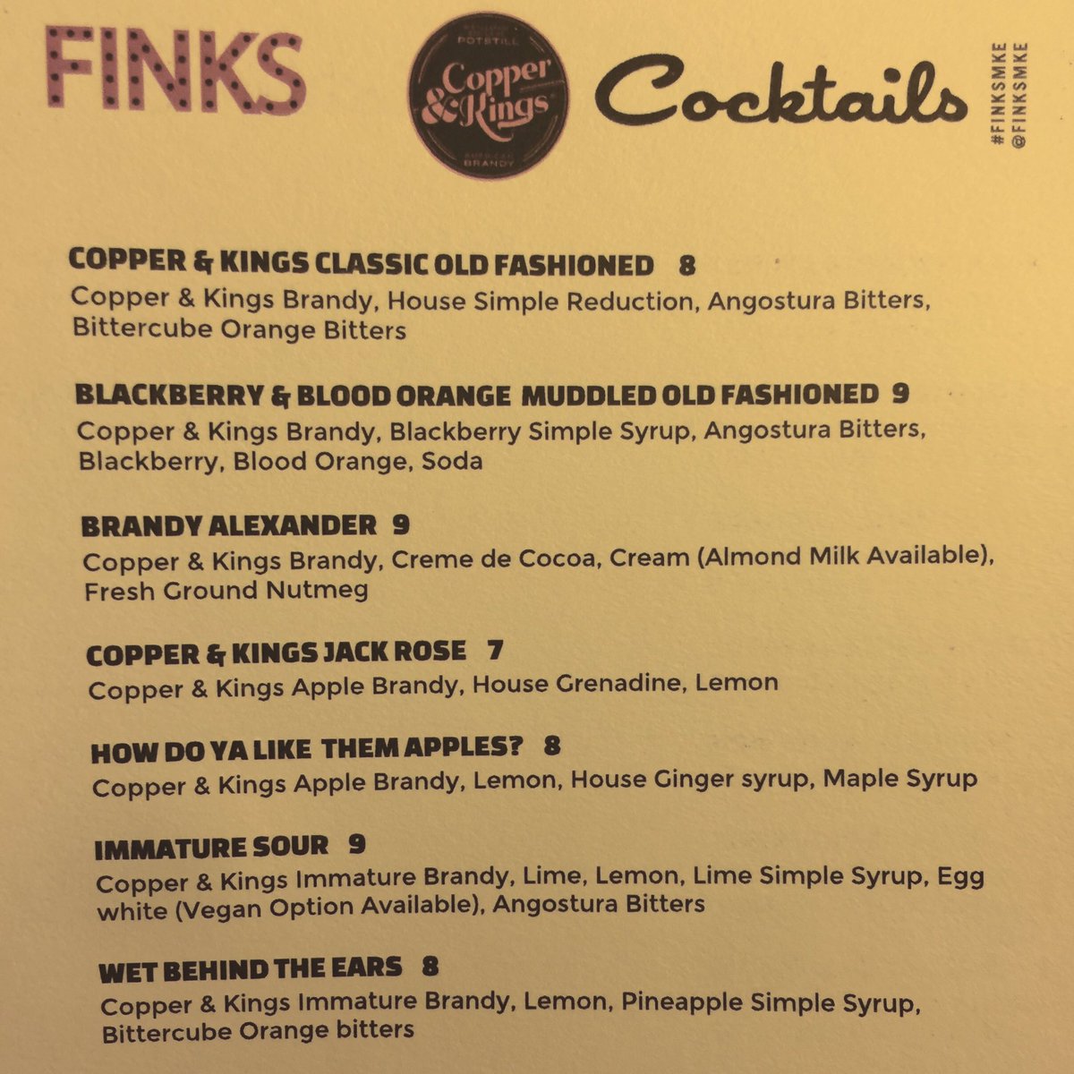 FinksMKE's tweet photo. HAPPENING NOW WITH @CopperAndKings https://t.co/HcYfmp5qhF