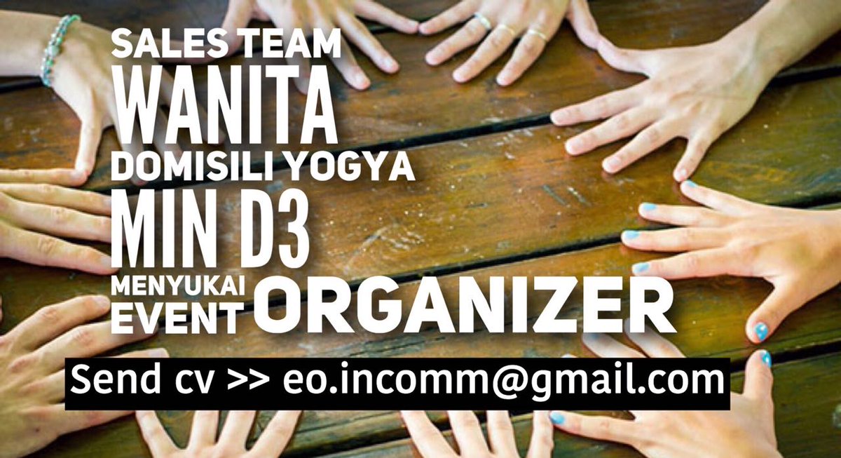INCOMM_event (@incomm_event) on Twitter photo Sales staff EO | wanita | max 30th | D3 | domisili Yk | fulltime | socmed addict
#lowkerjogja <a href="/jogja_lowker/">Jogja Lowker</a> Sales staff EO | wanita | max 30th | D3 | domisili Yk | fulltime | socmed addict
#lowkerjogja <a href="/jogja_lowker/">Jogja Lowker</a>