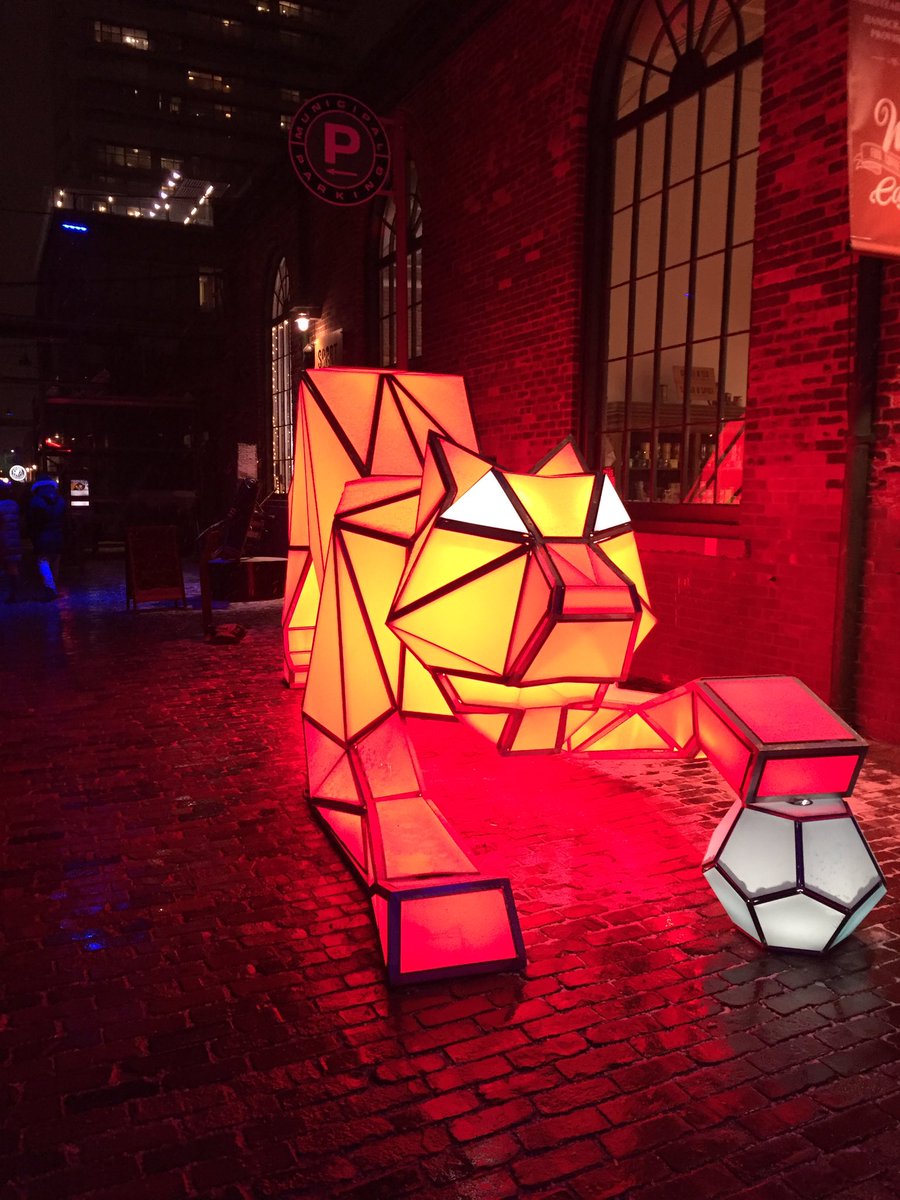 DervTrainor's tweet photo. Fitting installation as we just start into the #ChineseNewYear  #DigitalOrigamiTigers #TOLightfest https://t.co/90zO15NAh4