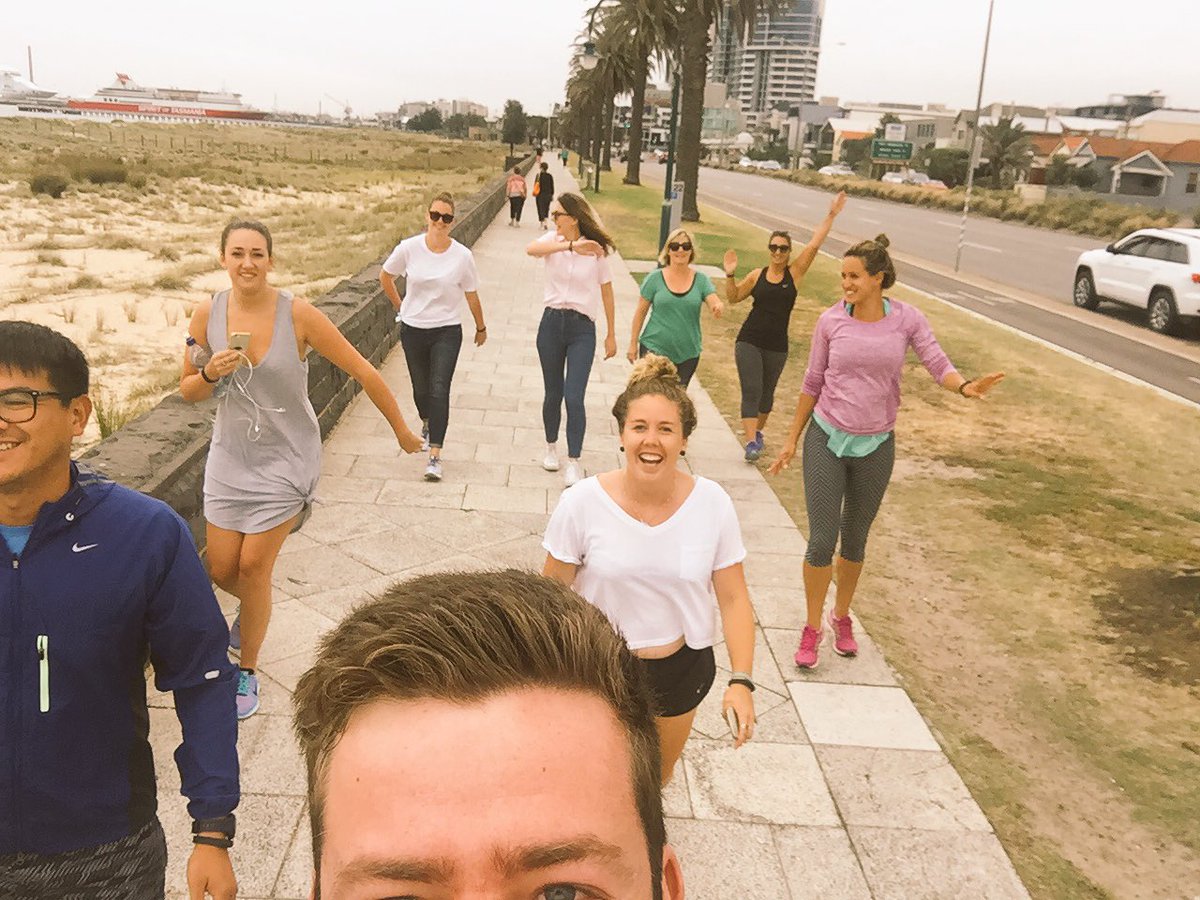 daniellegalea's tweet image. The Aussie @limelightsports contingent is out for a power-walk for FEB #weallmove - @fitbit's ON! 👟👟🇦🇺