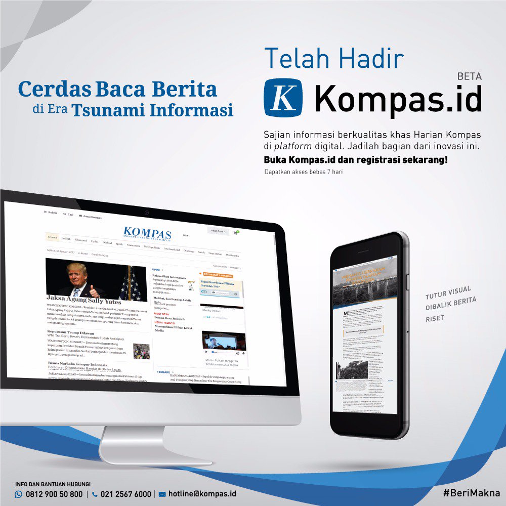 Selamat datang, kompas.id! Sajian informasi berkualitas khas <a href="/hariankompas/">Harian Kompas</a> dalam platform digital. Klik kompas.id #berimakna