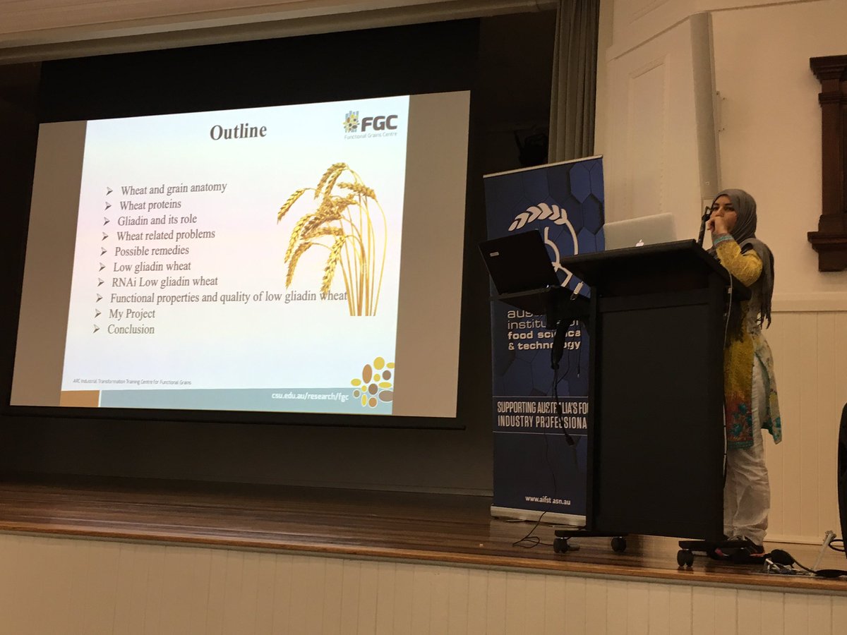 ChrisBlanchard_'s tweet photo. Annie Riaz #csufgc talk about developing low gliadin wheats @aifst #aifstsummerschool #futurewheat https://t.co/2RNANcivdG