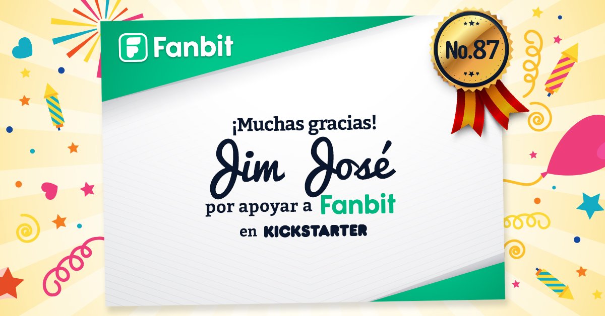 FanbitMexico's tweet photo. Un gran agradecimiento a Jim José por su aportación en Kickstarter ¡Muchísimas gracias! https://t.co/kB0Tk6EvKJ