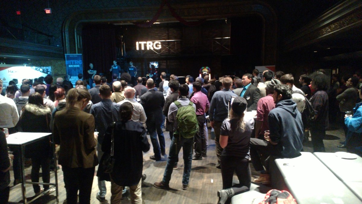 sincityson's tweet photo. 6th year of goin to @hackernest, big turn out at @infotechrg , even better night ! #Hackernest #HackernestTO https://t.co/jRfqETIcf6