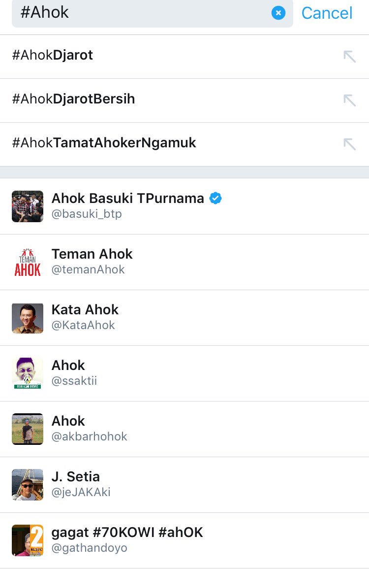 ejaecaani's tweet photo. Aneh twitter, search #ahok yg muncul pro semua. #ahokhinaulama malah ga ada ,padahal trending topic.@maspiyuuu https://t.co/5Hx8fIIJM8