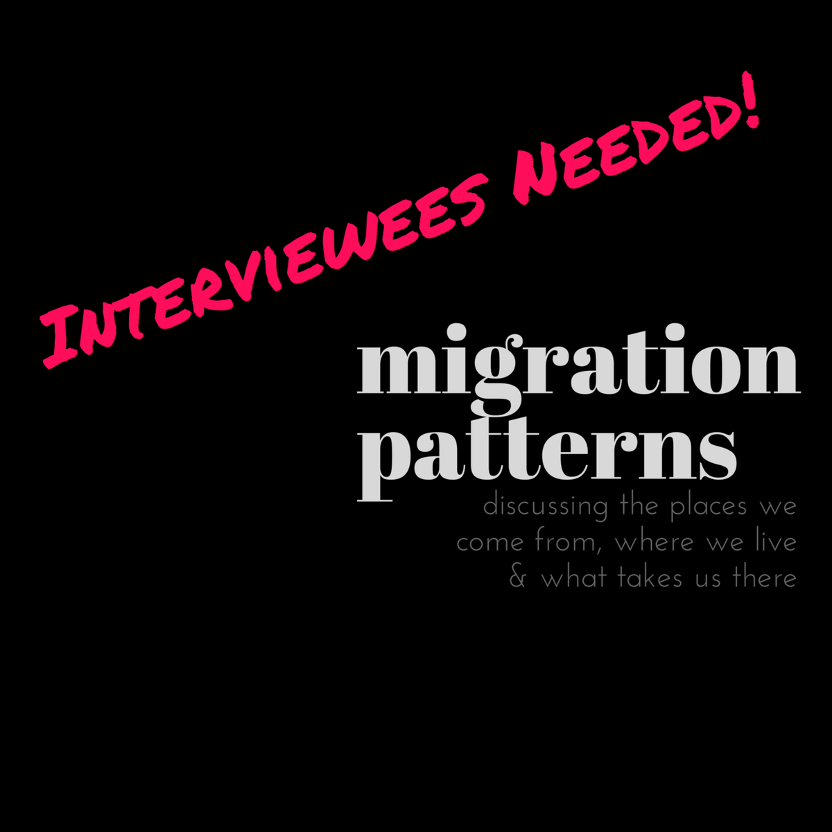 I'm creating a podcast called Migration Patterns and need interviewees! Share with your buds! bit.ly/2jtstAN #Diversity #yeg