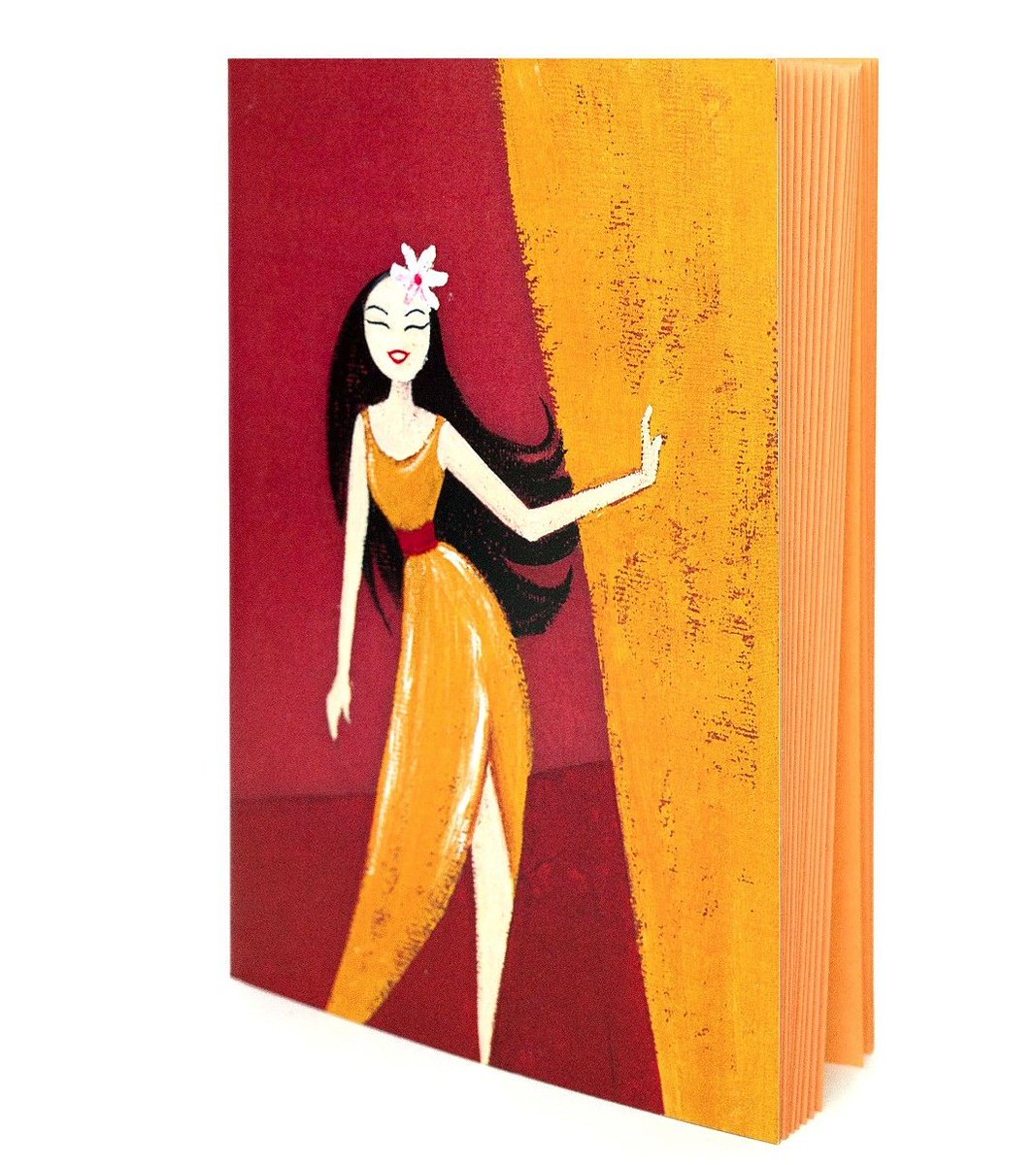 Ullu_co's tweet photo. Art book with tinted paper,
Extremely jolly flower #girl, translated with bright #red &amp; #yellow
#Art #gift #diary#India #startup #sketchbook https://t.co/7VuD75mEf6