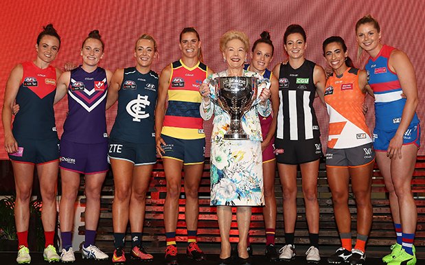 The <a href="/aflwomens/">AFL Women's</a> unveiled their Premiership Cup and she's an absolute BEAUT: pezn.tv/2kPBxjU