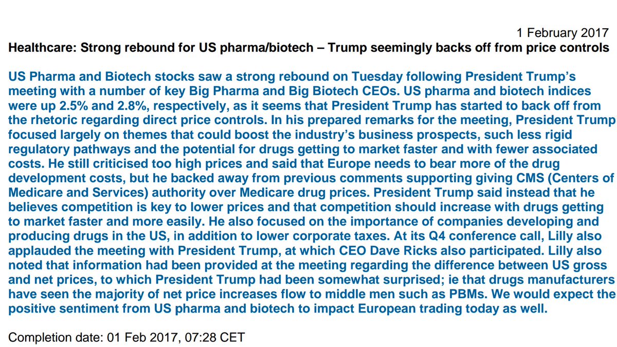 H3NPHLO's tweet photo. #Healthcare: Strong rebound for US pharma/biotech – Trump seemingly backs off from price controls.[Nordea]  #SXDP $XLV $IBB https://t.co/eX8KXH50cU
