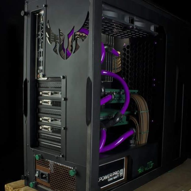 ModMyMods's tweet photo. Rear, side and front shots of #Tikiw00t by @PaYFrogCustoms 
#CoolForce #Alphacool #Gosumodz 
#Noiseblocker
#Jungle #Brown #Green #Purple https://t.co/qnPA2GU6sp