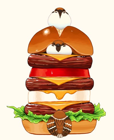 「burger」 illustration images(Oldest)