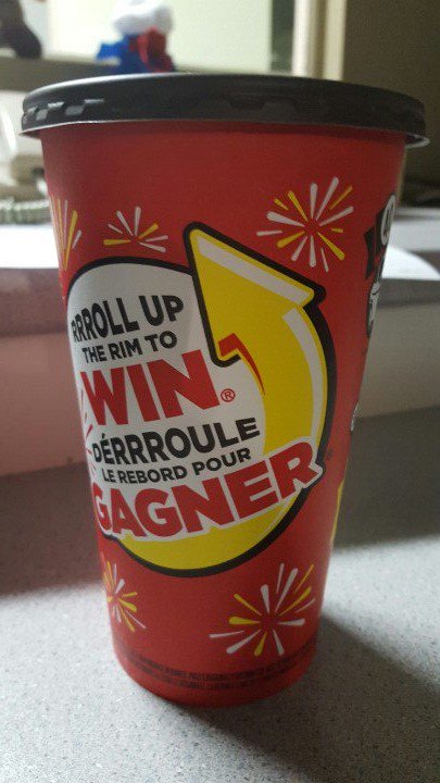 kisstimmins's tweet photo. Also, look what's back? Back again? #eminemreference #RollUpTheRim #TimHortons https://t.co/uBGxtloZoH